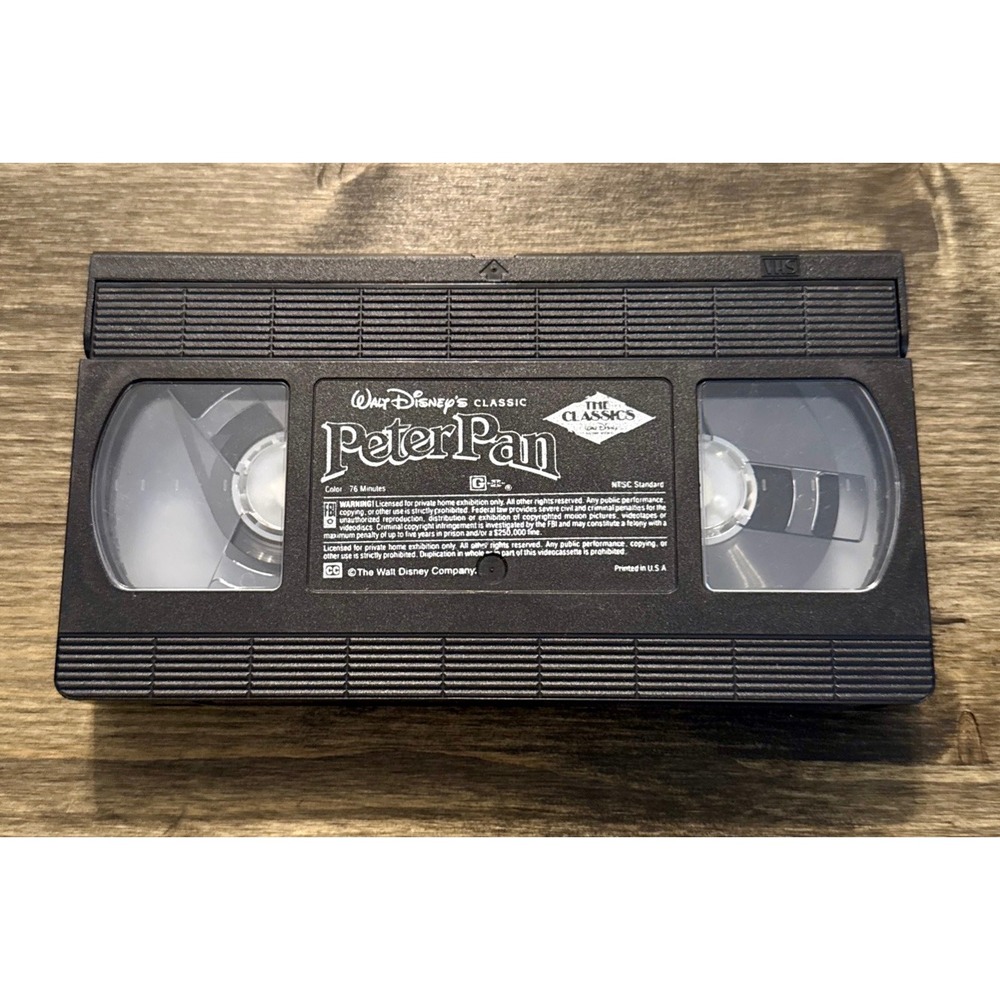 Walt Disney Peter Pan VHS Good The Classics Diamond NTSC 76 Min Black Tape